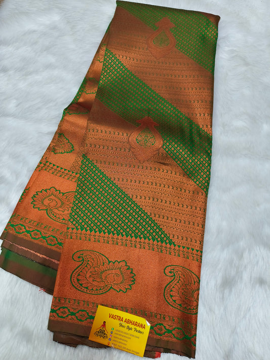 Green Semi kanjivaram silk saree