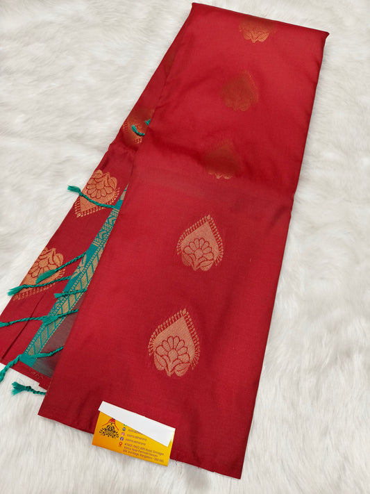 Red Semi kanjivaram silk saree