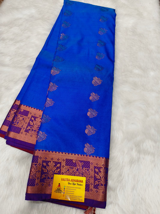 Royal Blue Semi kanjivaram silk saree