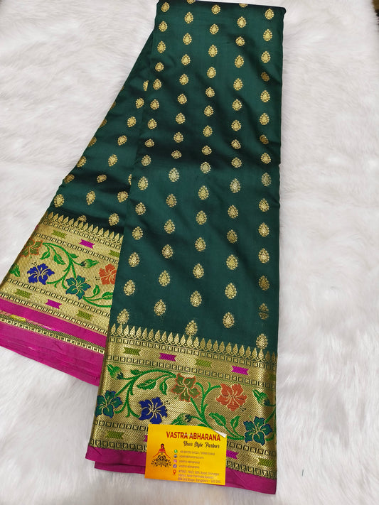 Green Semi kanjivaram silk saree