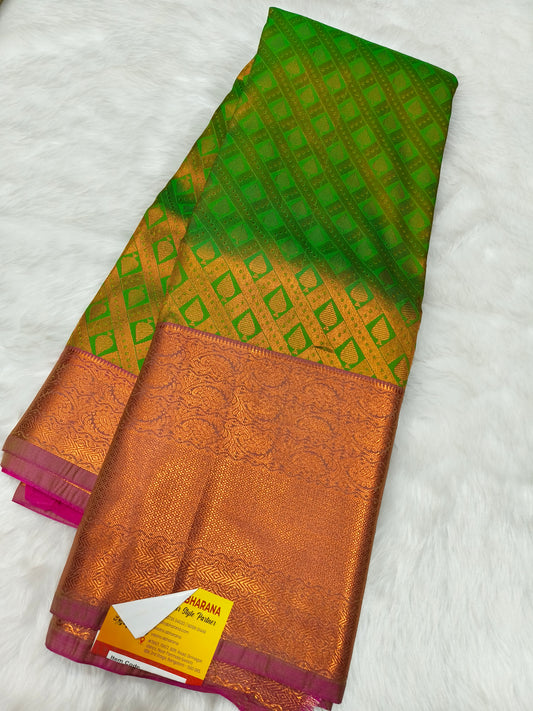 Green Semi kanjivaram silk saree