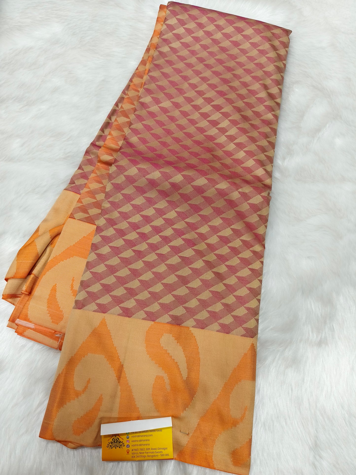 Orange Soft semi silk saree
