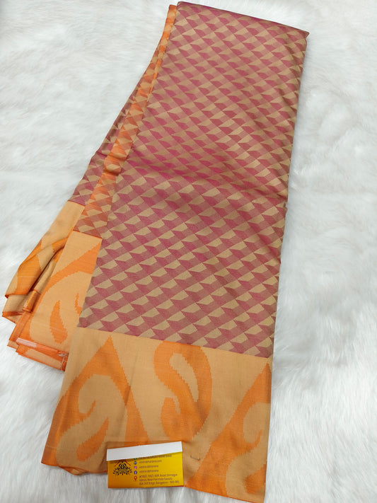 Orange Soft semi silk saree