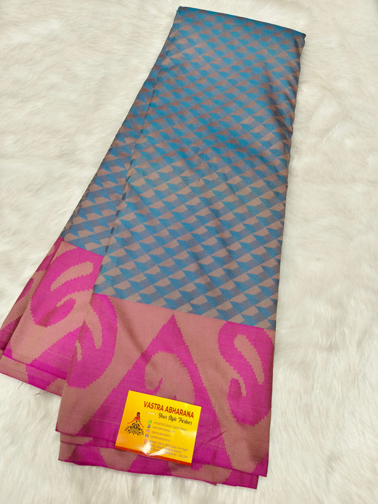 Grey Soft semi silk saree