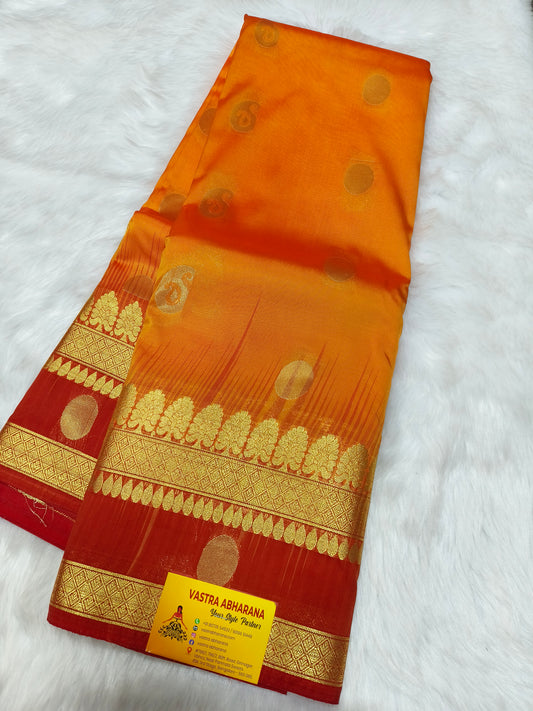 Orange Soft semi silk saree