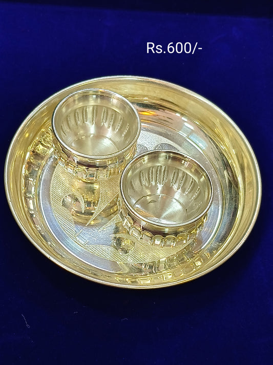 German silver Plate with Kumkum Holder