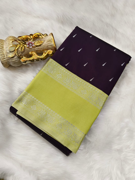 Wine kanjivaram silk saree