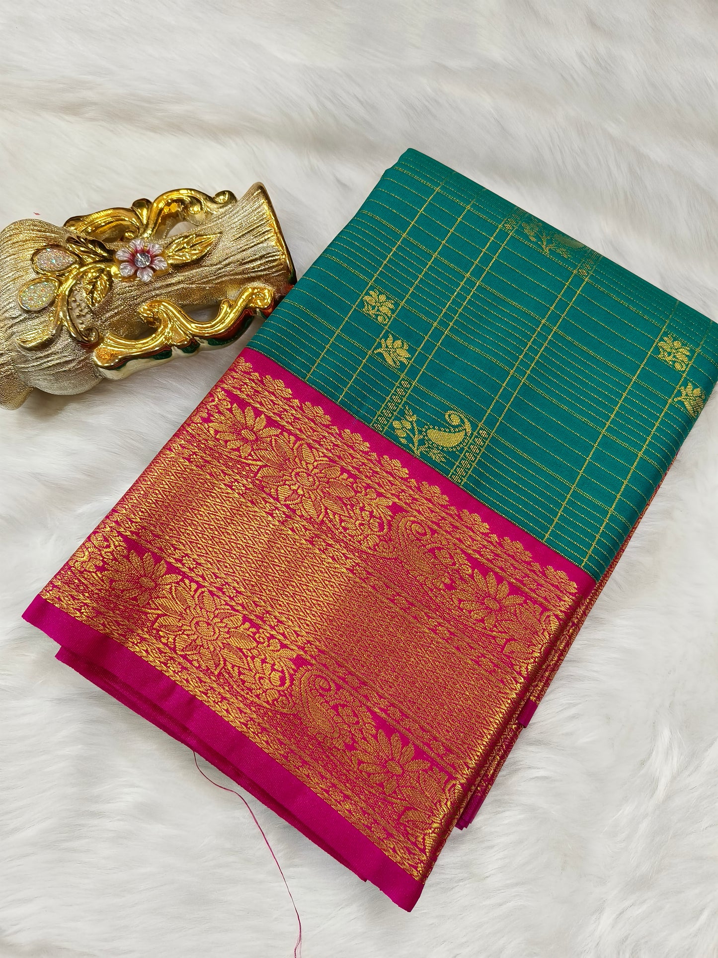 Rama Blue kanjivaram silk saree