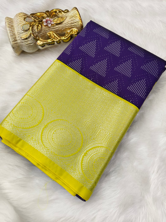 Purple kanjivaram silk saree