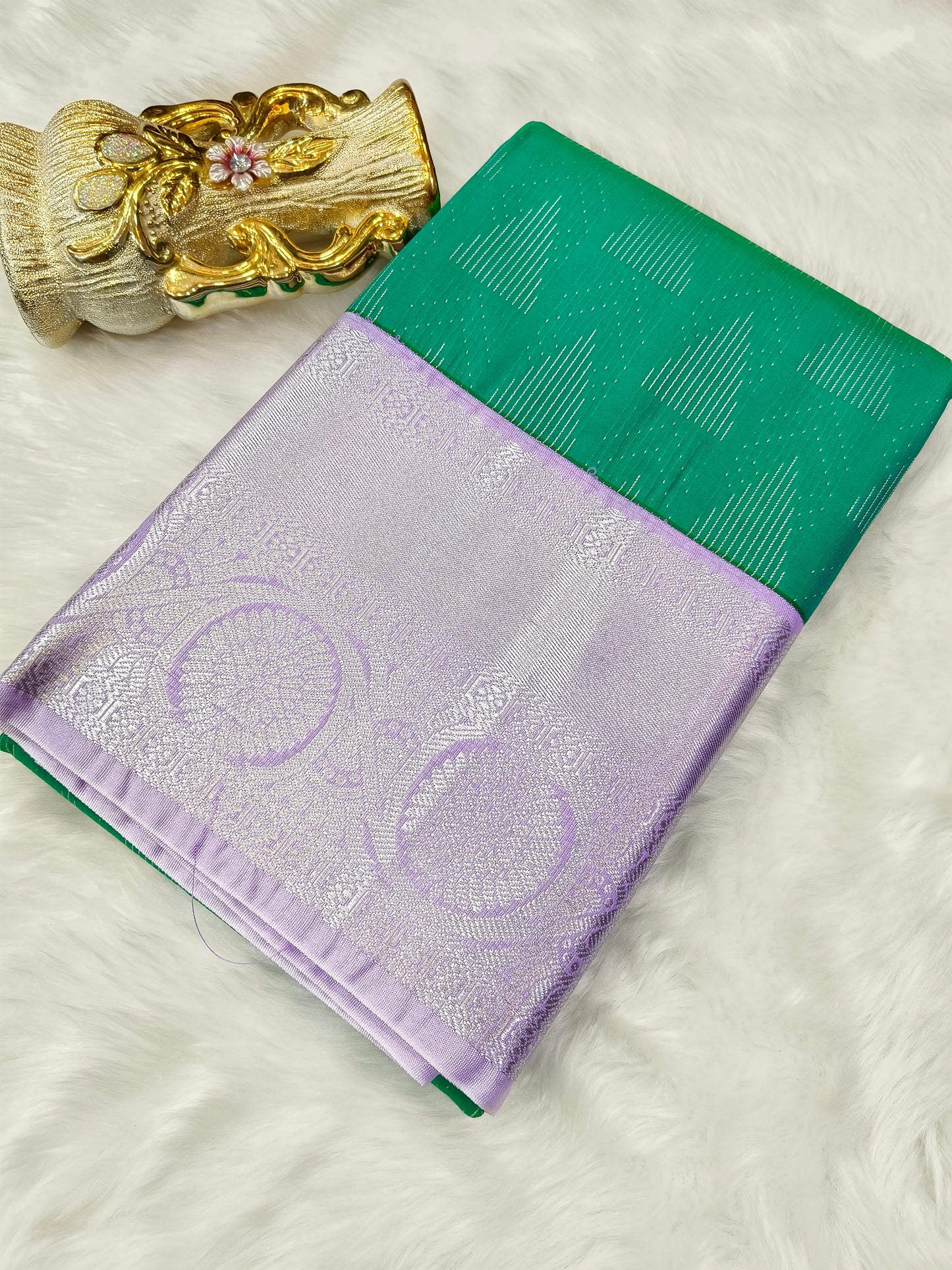 Sea green kanjivaram silk saree