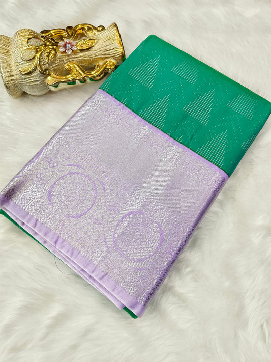 Sea green kanjivaram silk saree