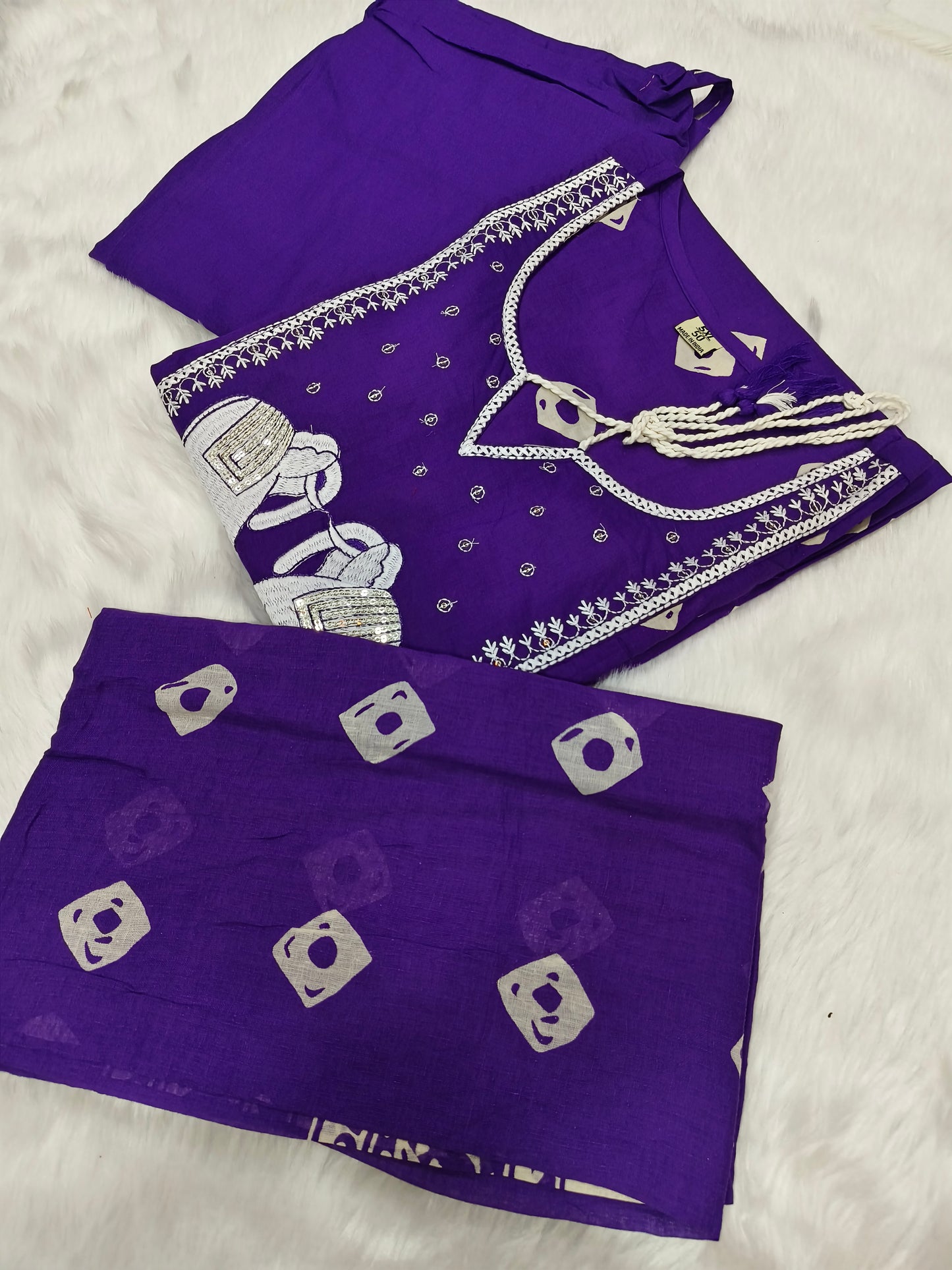 Purple premium cotton suit