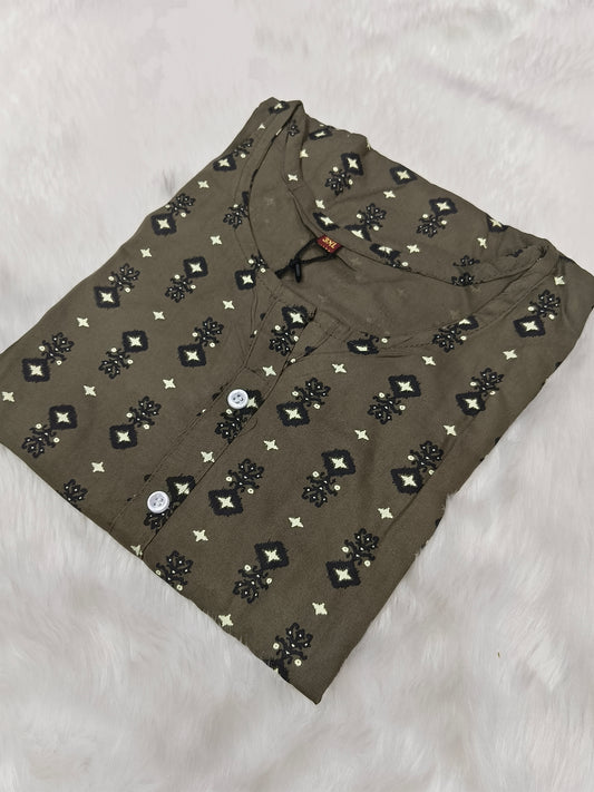Grey Royan side cut kurti