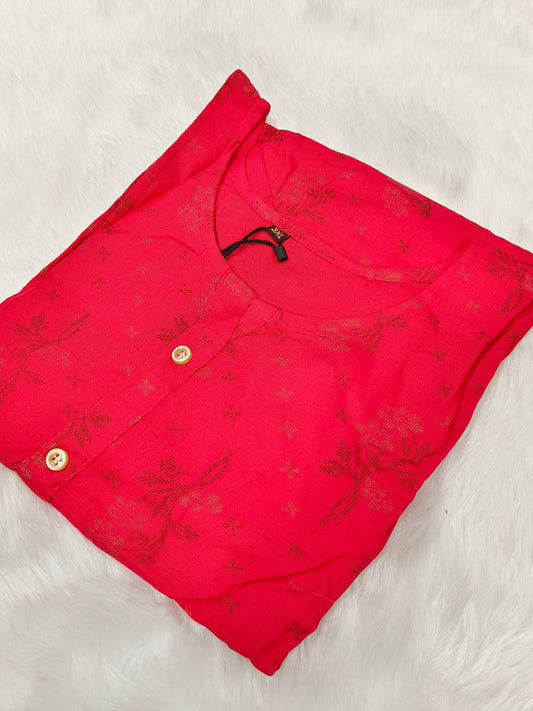 Pink Royan side cut kurti