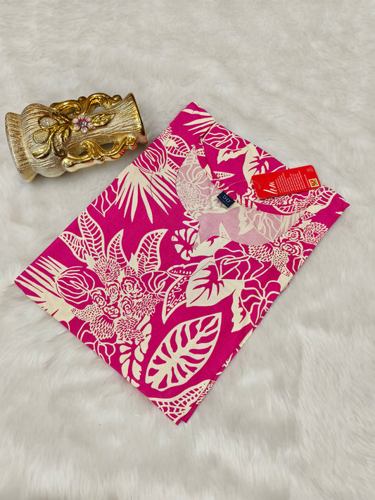 Pink Rayon Side cut Kurti