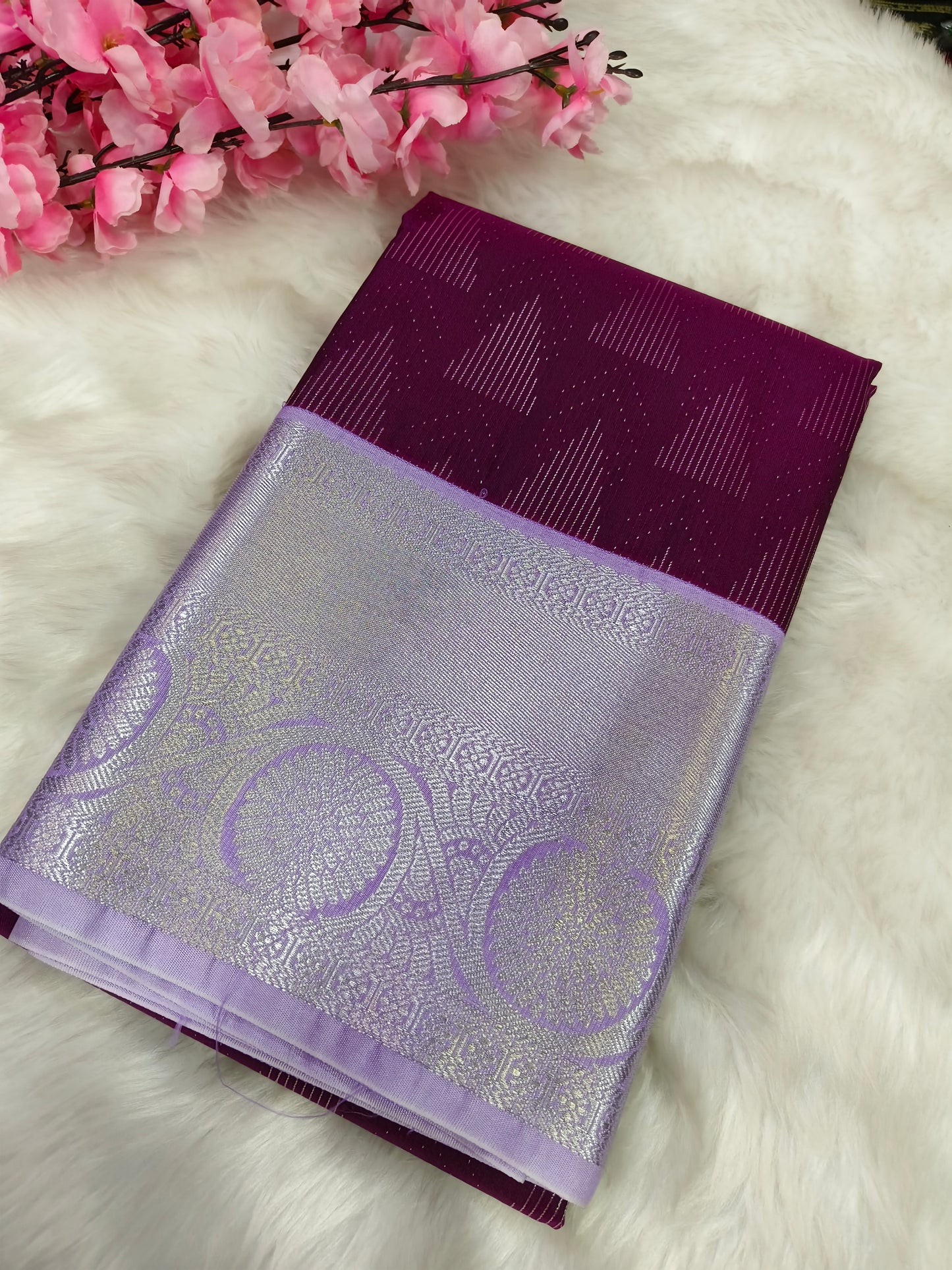 Wine kanjivaram silk saree
