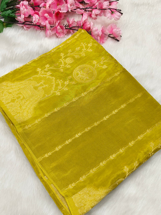 Mehandi Green designer silk saree