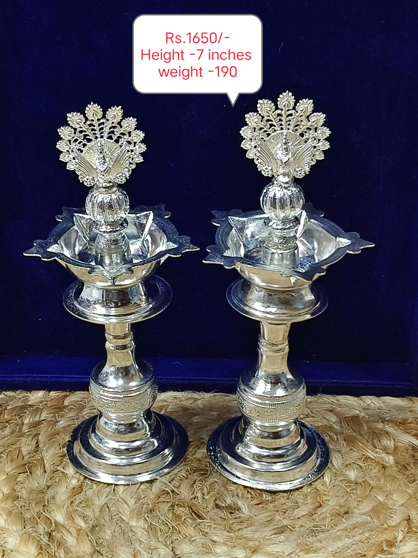 Pure German Silver Peacock Deepa