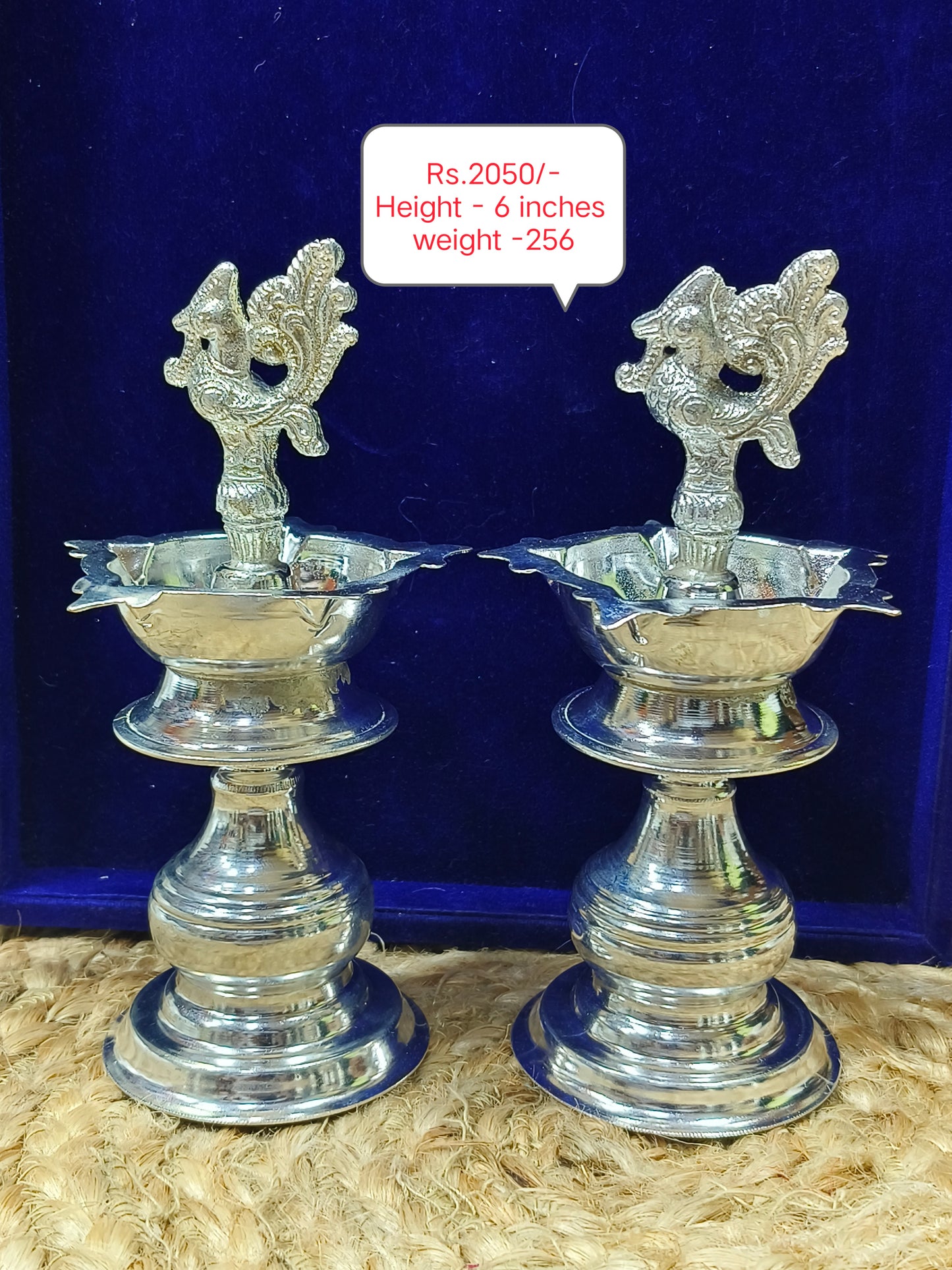 Pure German Silver Peacock Deepa