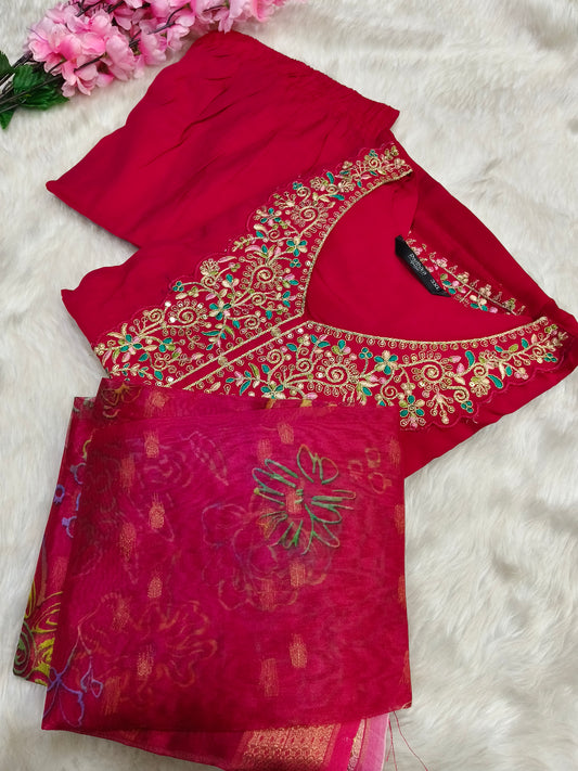 Pink designer anarkali suit