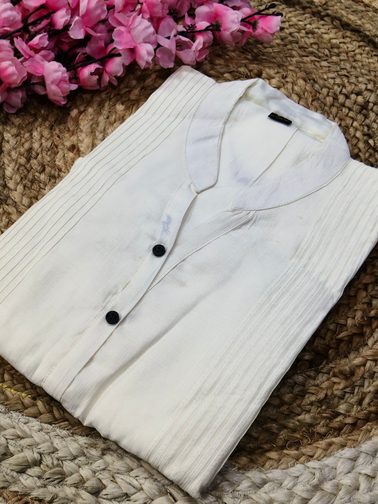 White Side cut Kurti