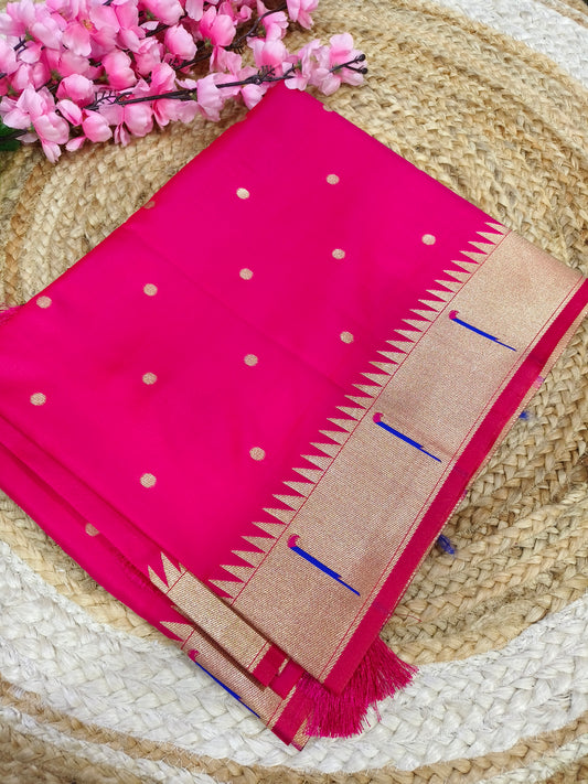 Pink Paithani silk saree