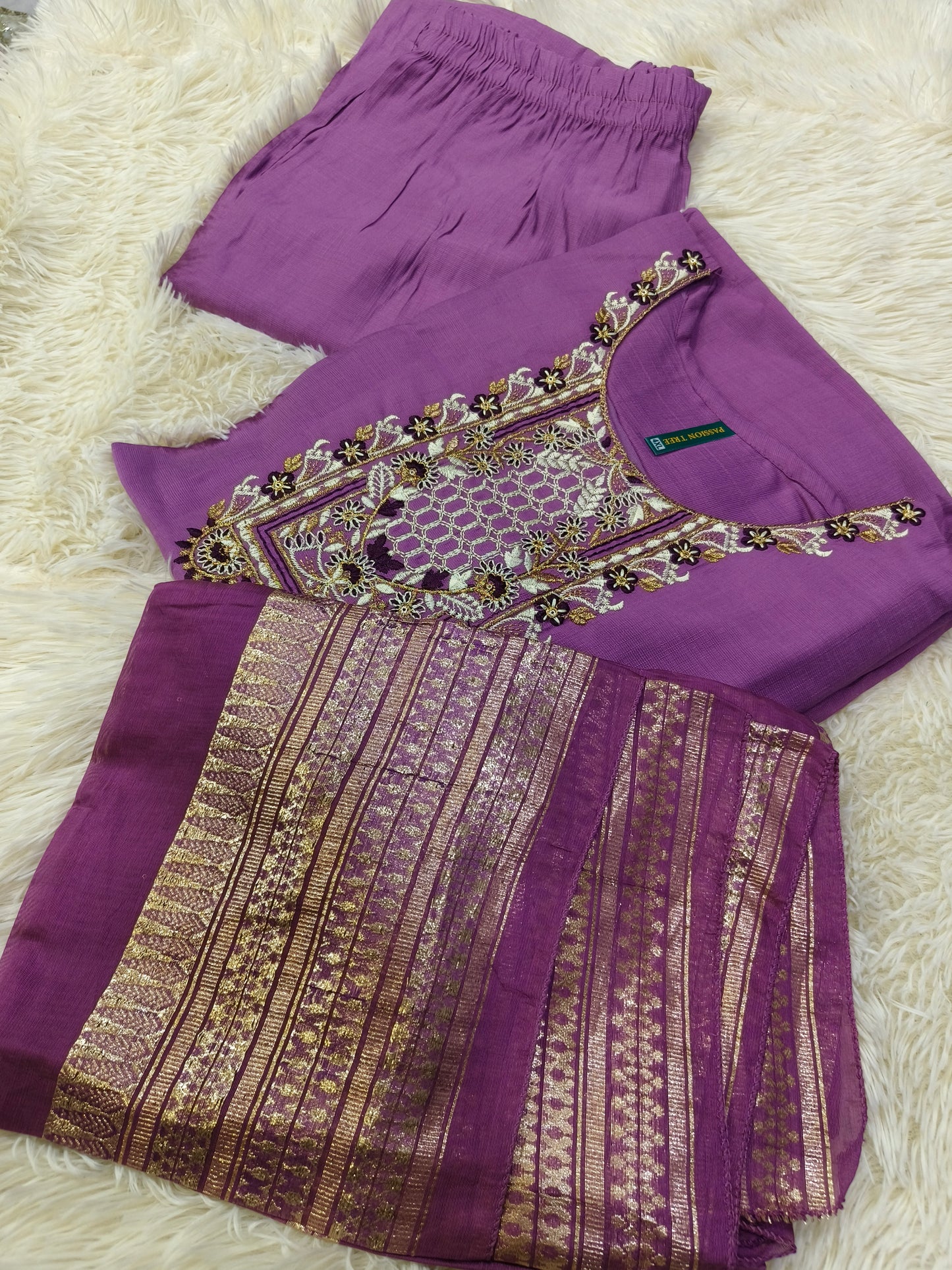 Lavender designer straight cut Suit