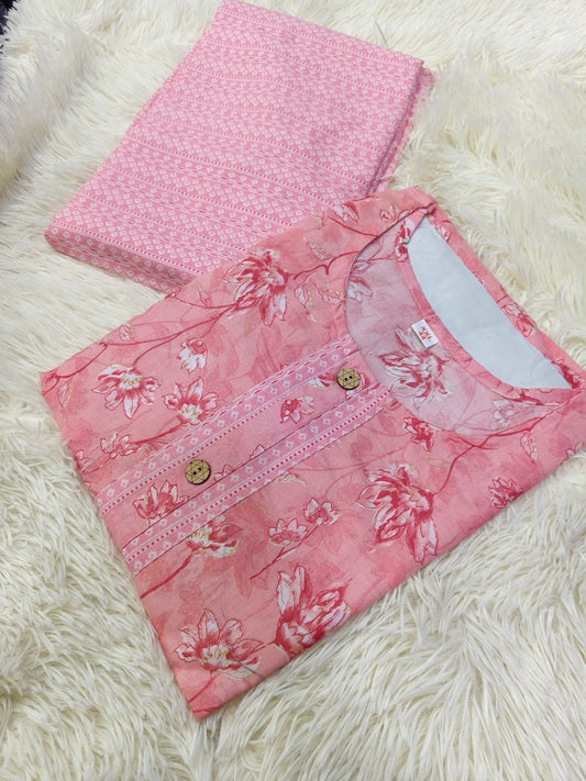 Peach cotton top & bottom (M)