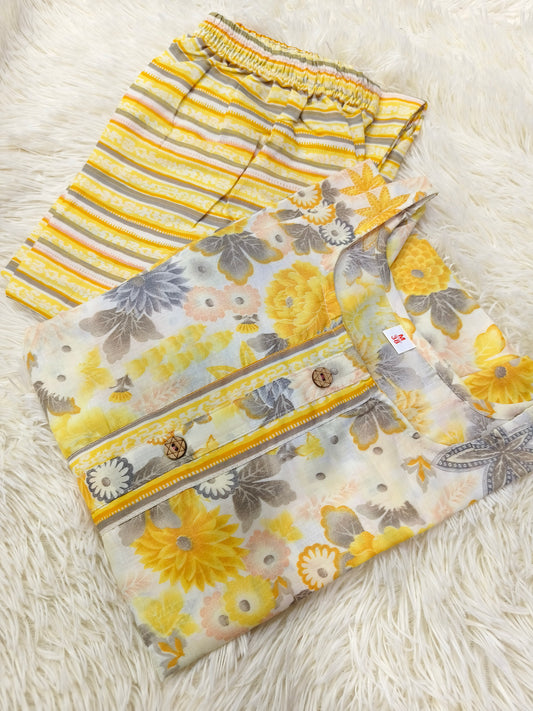 Yellow dress Top & Bottom (XL)