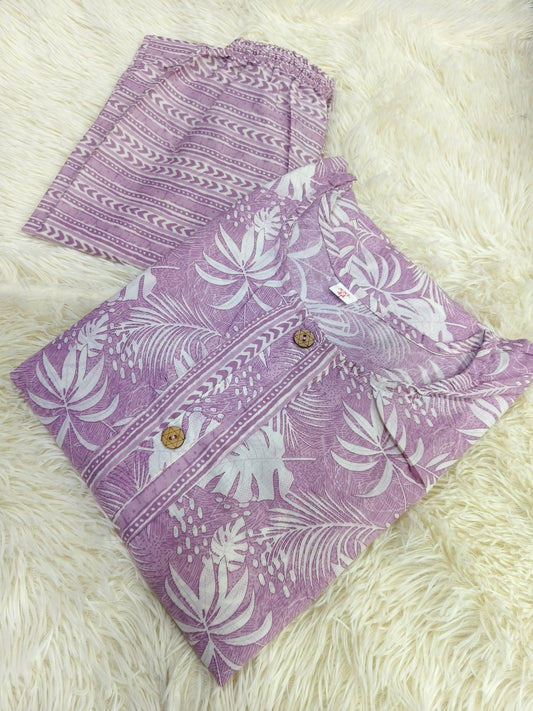 Wine cotton top & bottom (M)