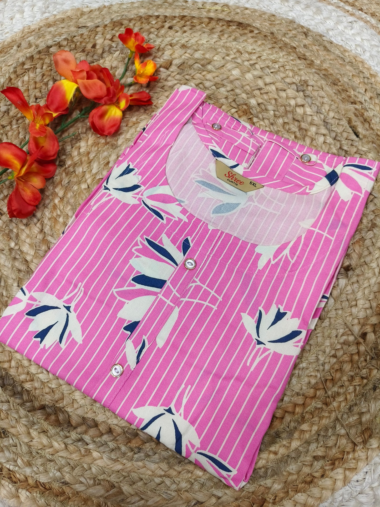 Baby pink Royan side cut kurti