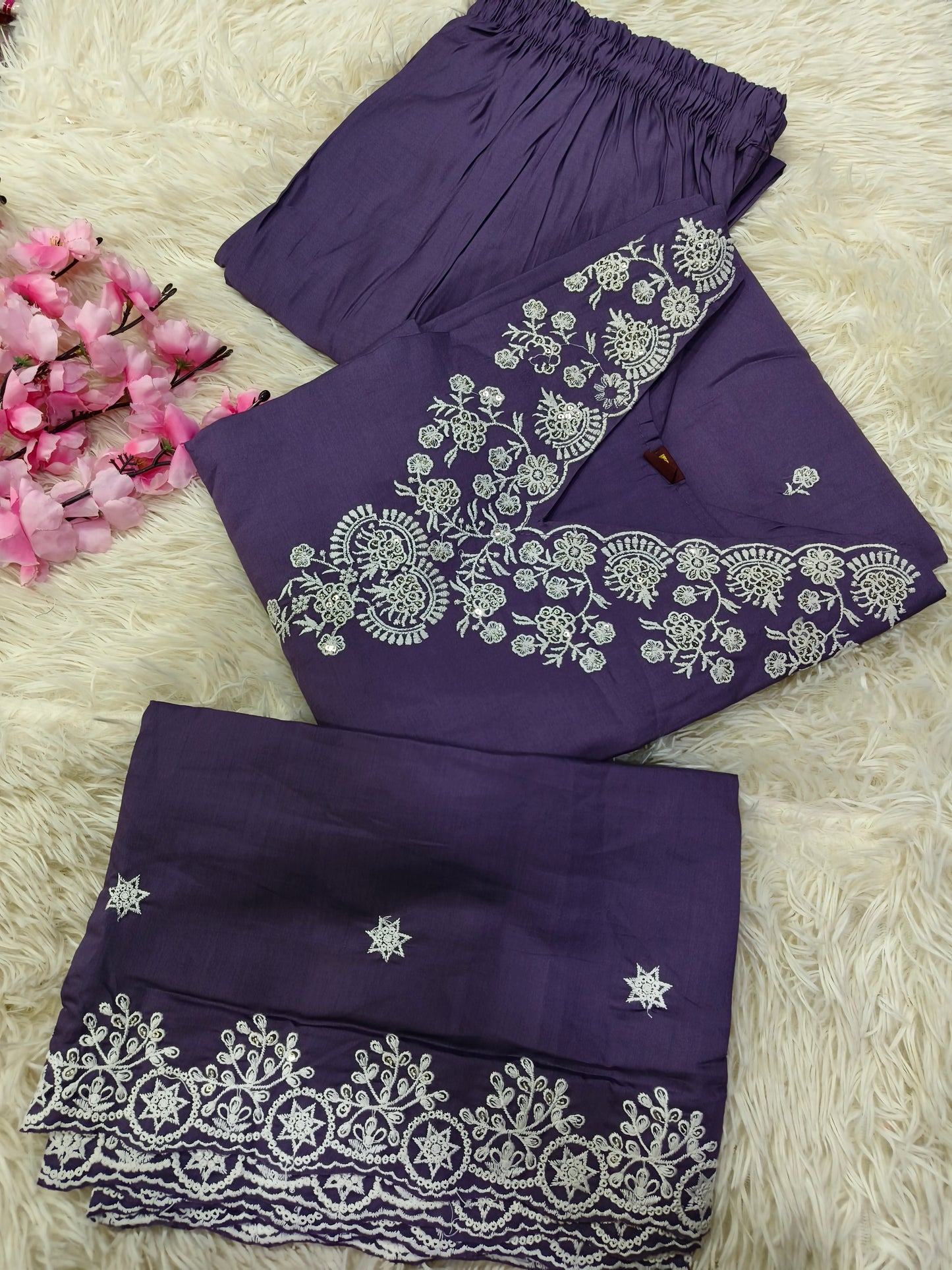 Lavender designer straight cut Suit