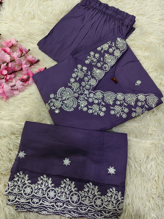 Lavender designer straight cut Suit