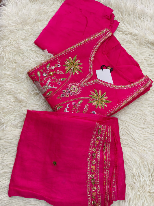 Pink designer Aline suit