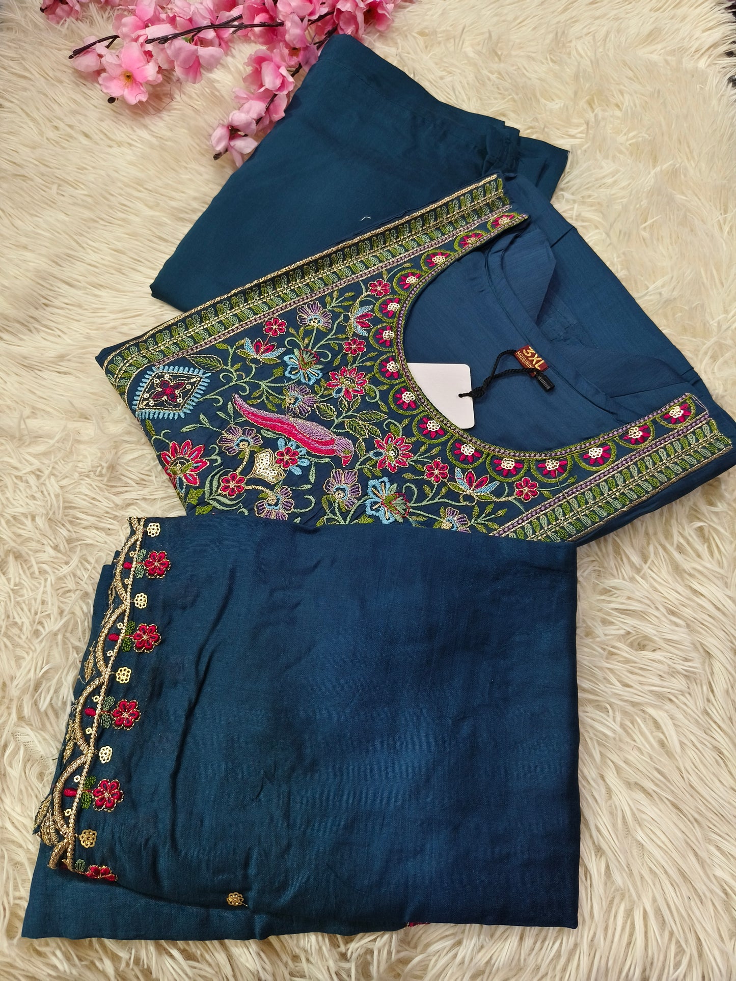 Peacock Blue designer Aline suit