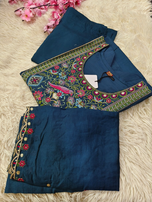 Peacock Blue designer Aline suit
