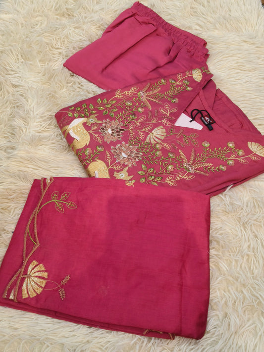 Pink designer Aline suit