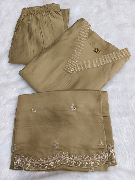 Light Brown designer straight cut Suit