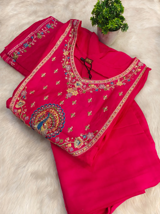 Pink designer Aline suit