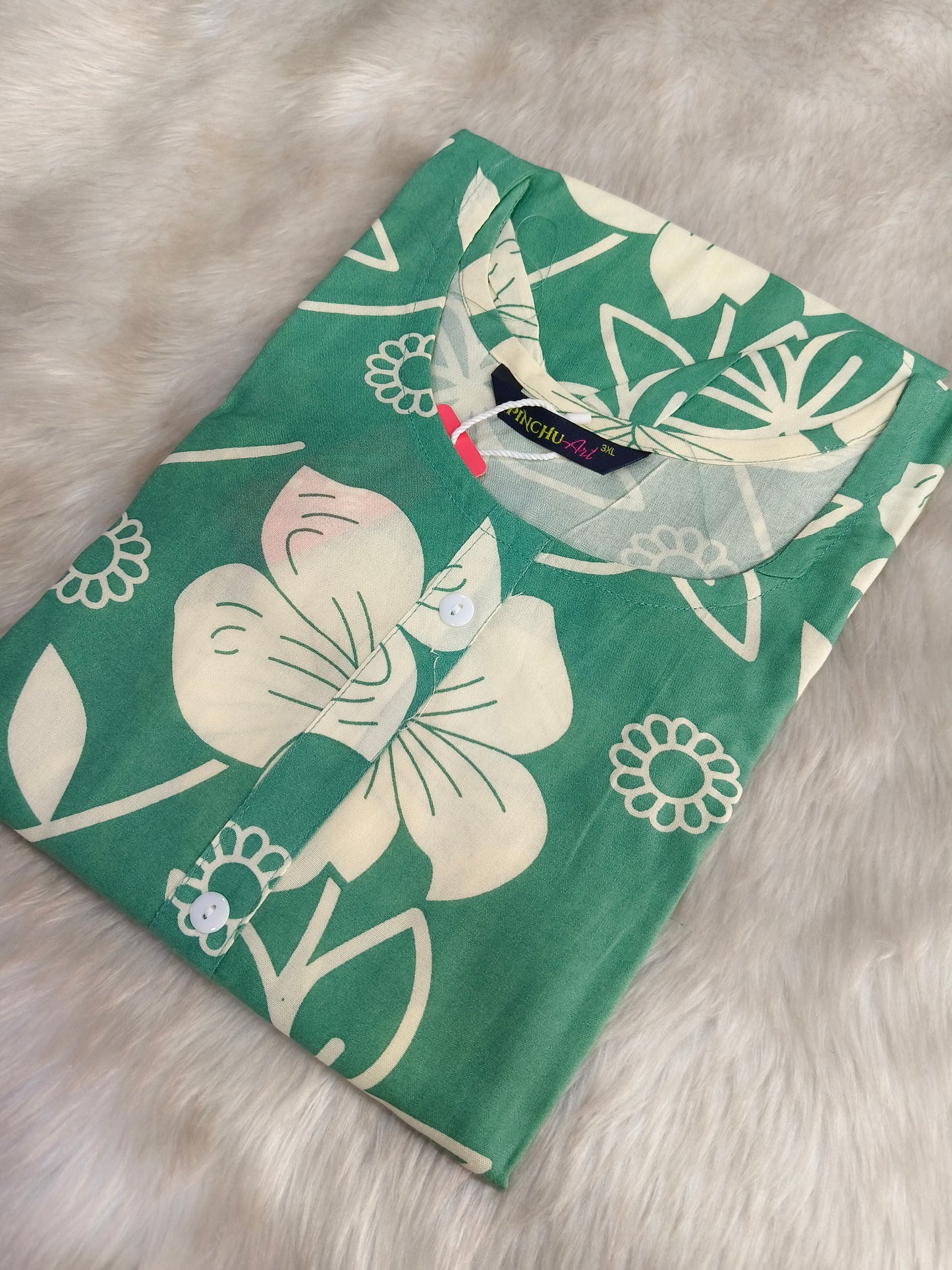 Light Green Royan side cut kurti