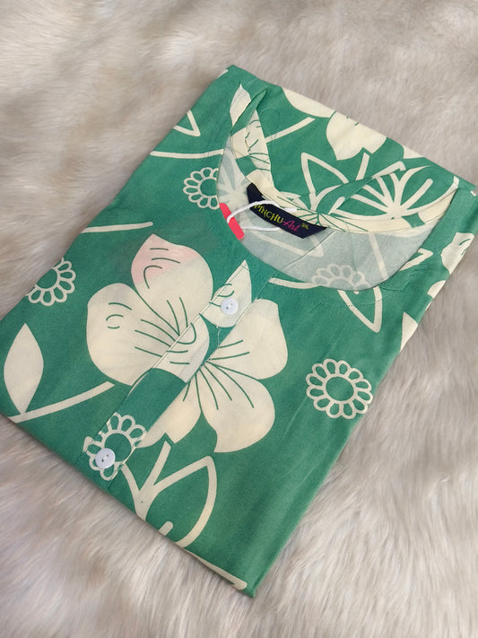 Light Green Royan side cut kurti