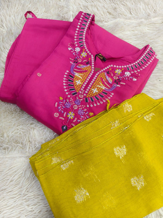 Pink designer straight cut Suit