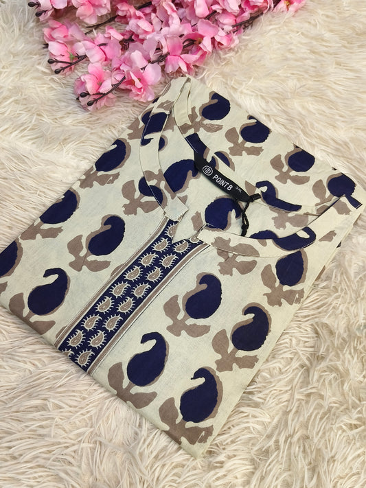 Cream Pure cotton Kurti