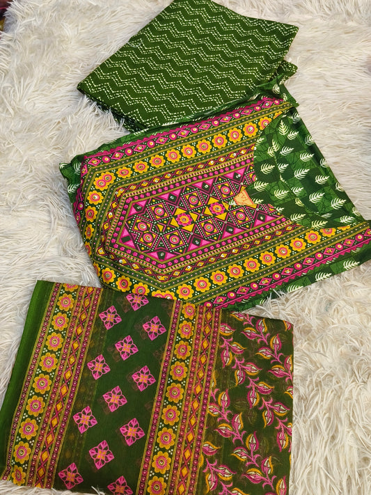 Green Pure Cotton Suit