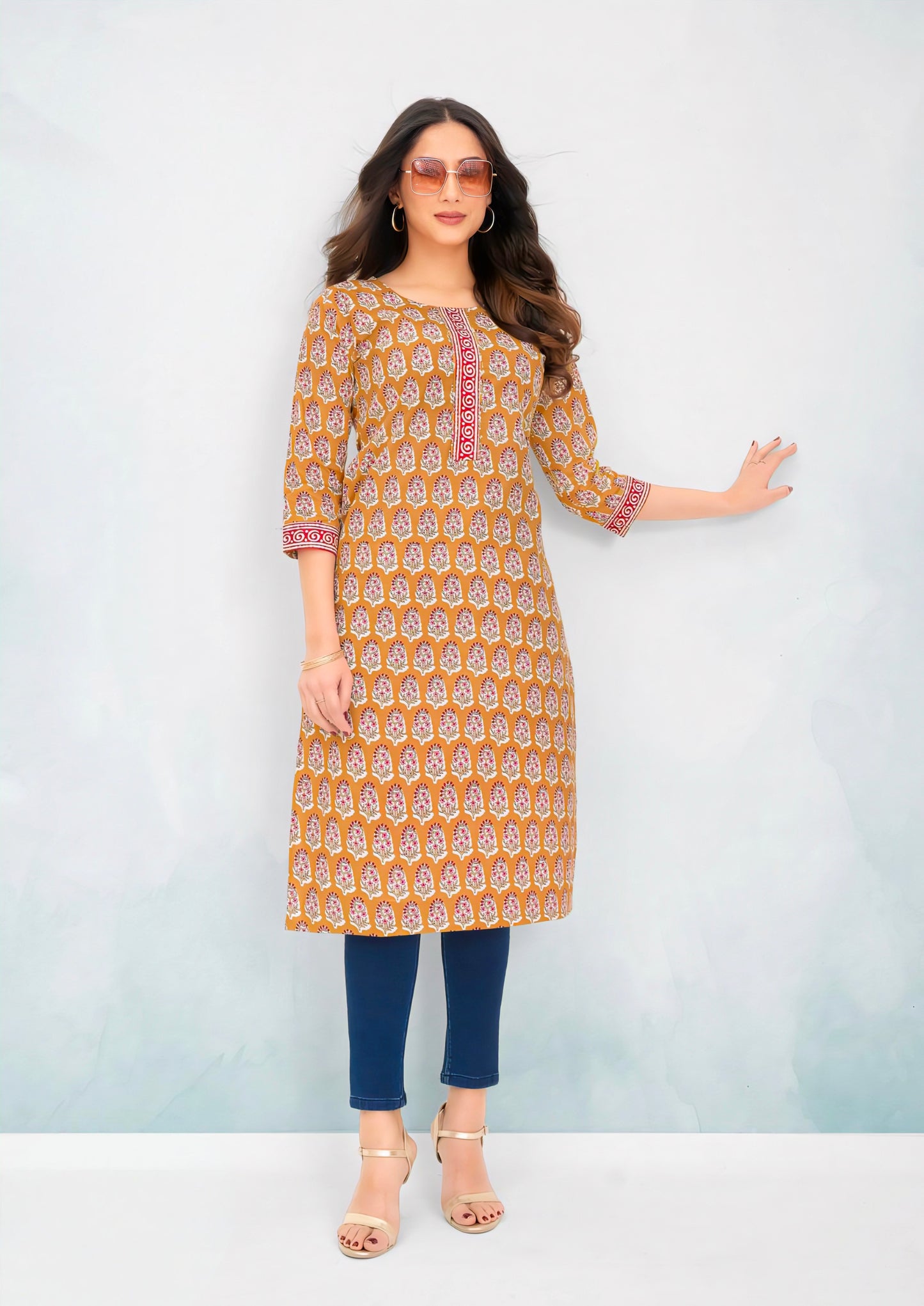 Yellow Pure cotton Kurti