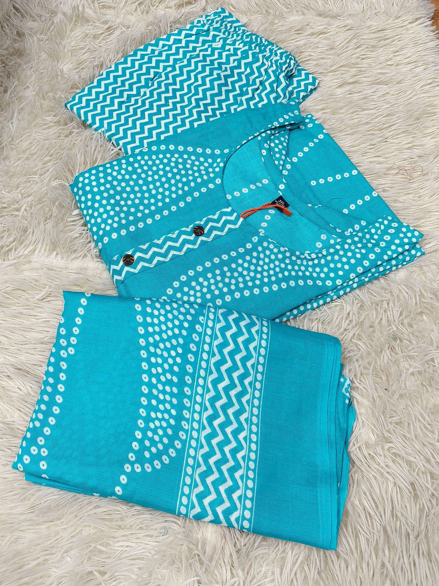 Sky blue cotton sets with duppata