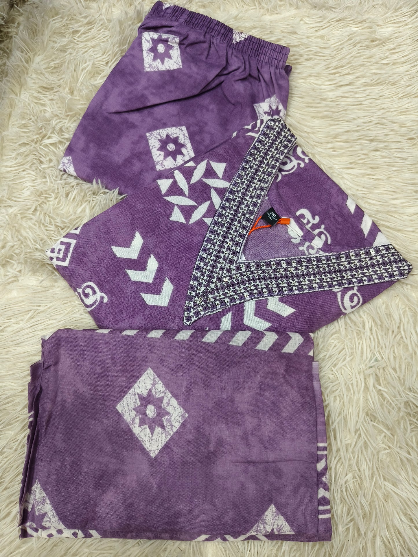 Purple cotton sets with duppata