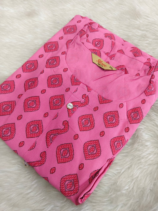Pink Royan side cut kurti