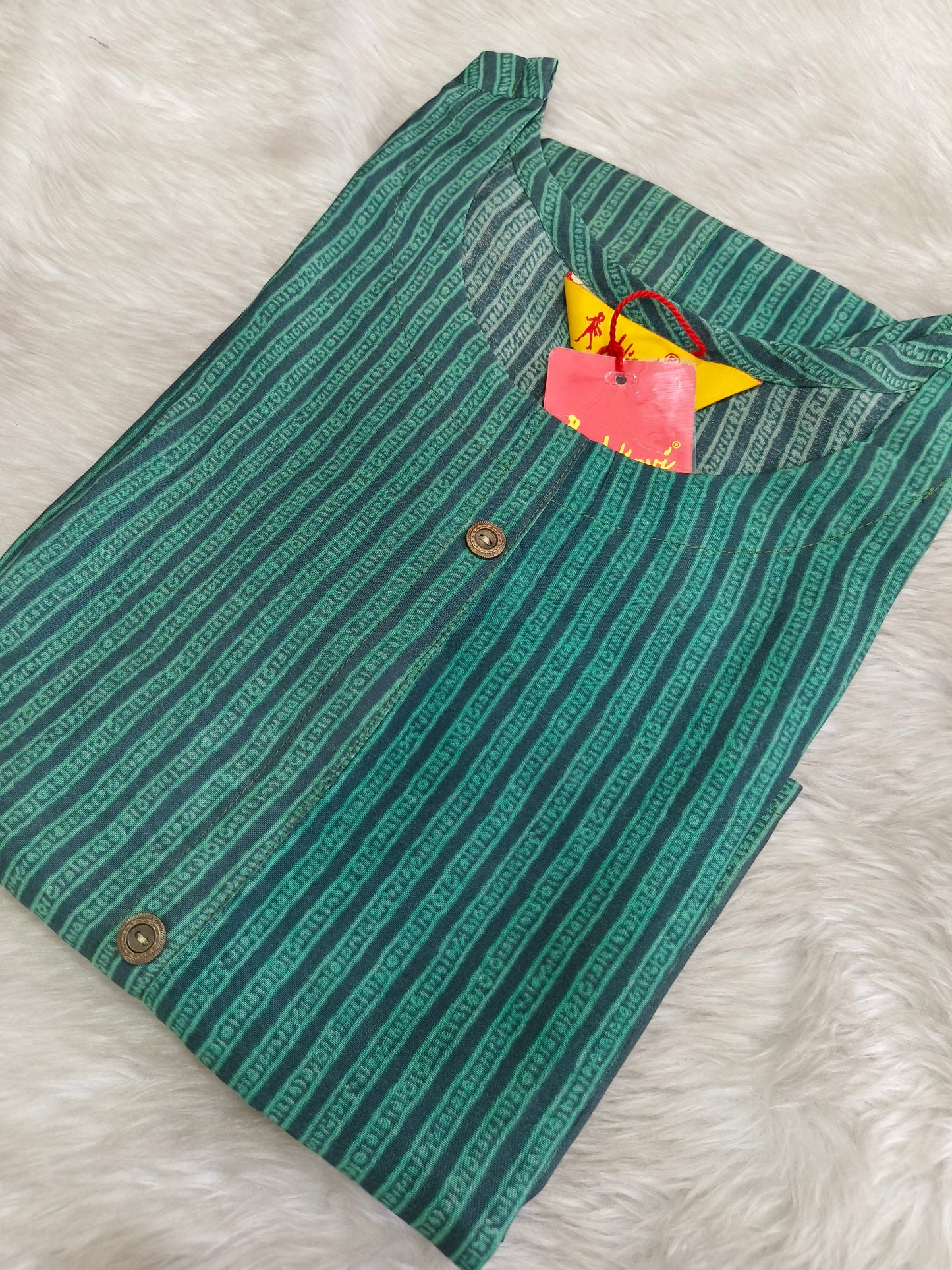Green side cut kurti