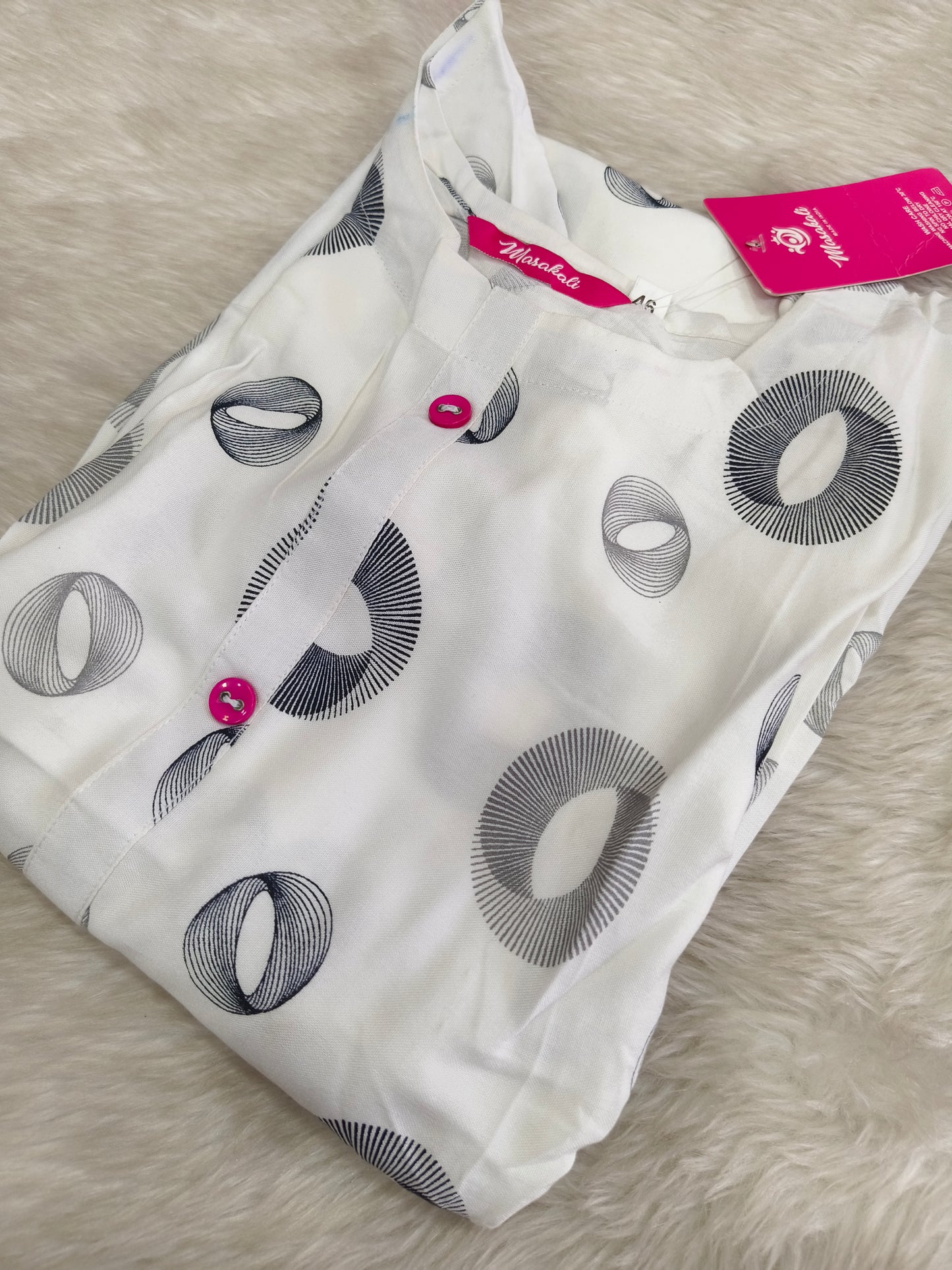 White Royan side cut kurti